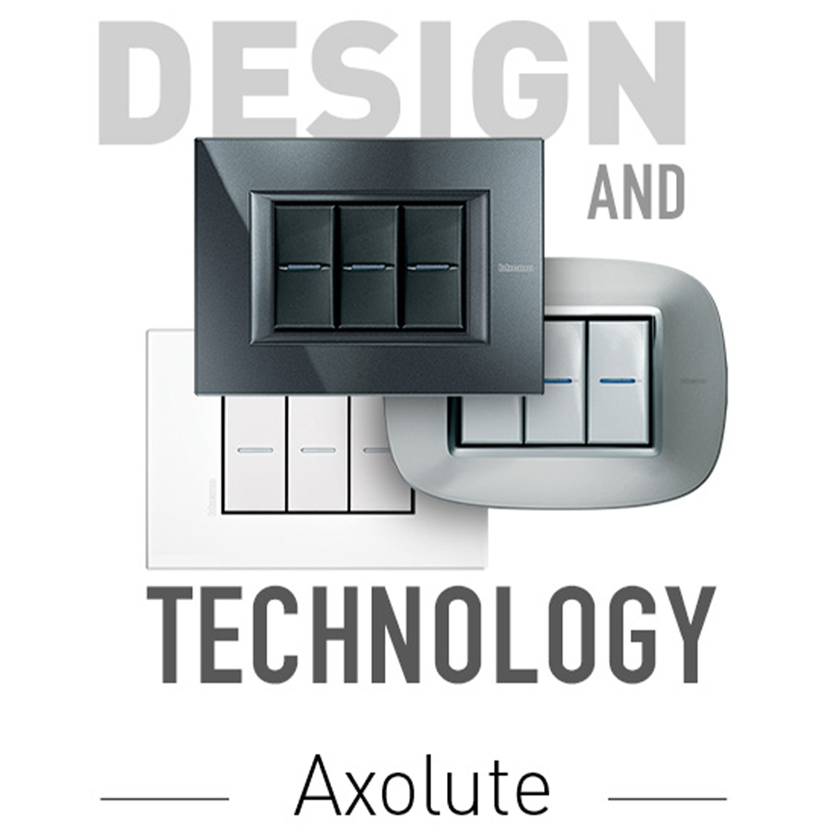 Plaque rectangulaire 2 modules Bticino Axolute aluminium ano